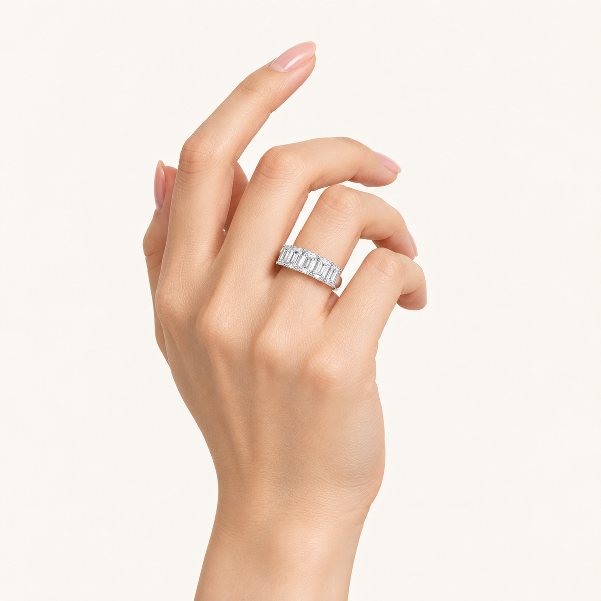 1CT Emerald Cut Lab Grown Diamond Enhancers Ring