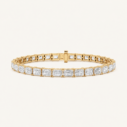 5CT Emerald Cut lab grown Diamond Tennis Bracelet