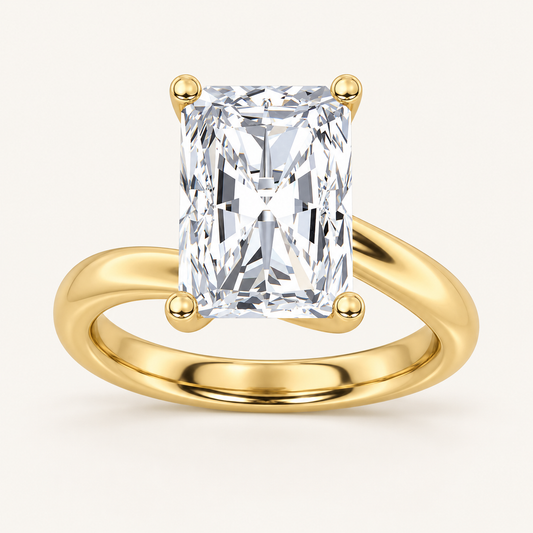 1CT Radiant Cut Lab Grown Diamond Solitaire Ring