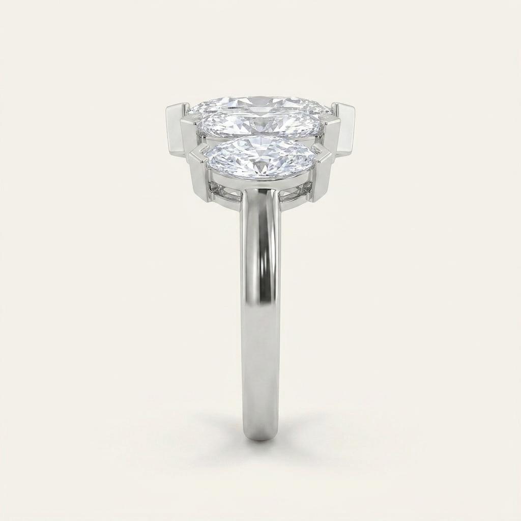 2.5CT Marquise Cut Lab Grown Diamond Cluster Ring