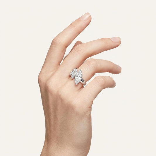 2.5CT Marquise Cut Lab Grown Diamond Cluster Ring