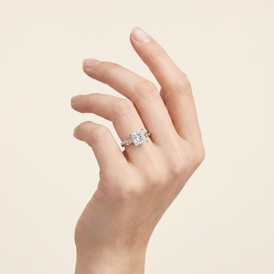 2CT Princess Cut Lab Grown Diamond Solitaire Ring