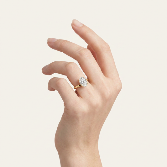 3CT Oval Cut Lab Grown Diamond Solitaire Ring