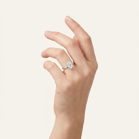 3.00 CT Oval Cut Lab Grown Diamond Solitaire Ring