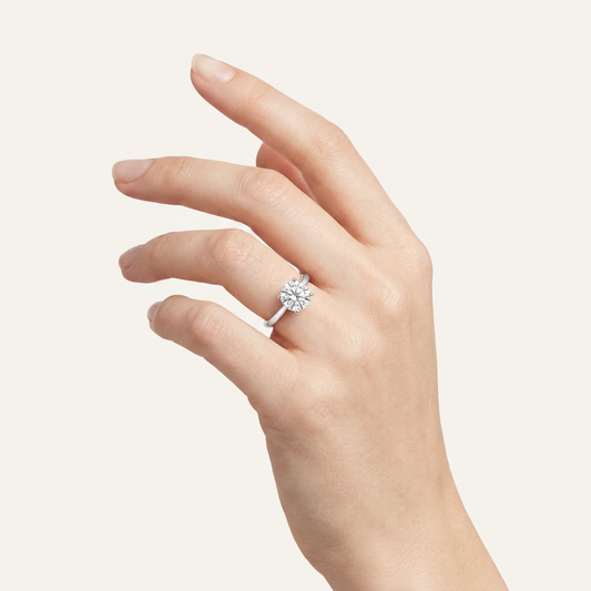 3CT Round Cut Lab Grown Diamond Solitaire Ring