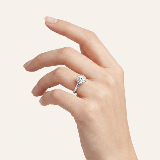 2CT Round Cut Lab Grown Diamond Hidden Halo Ring