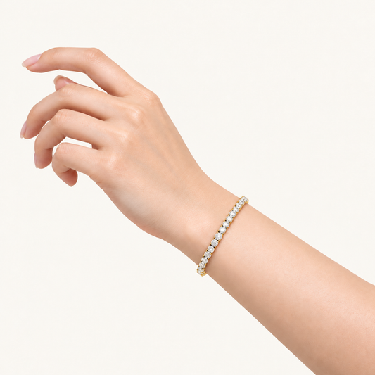 3CT Round Cut Lab Grown Diamond Four Pring Tennis Bracelet