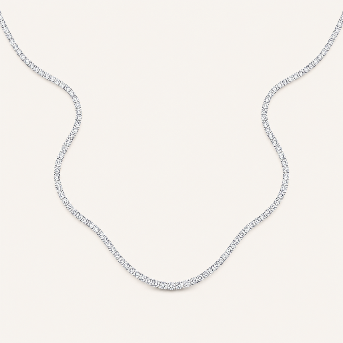 15.00CT Round Cut Lab Grown Diamond Tennis Necklace