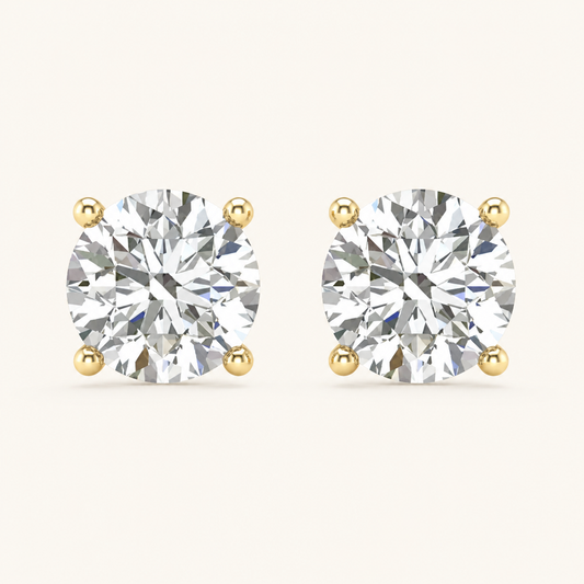 2.00 CT Round Cut Lab Grown Diamond Earrings