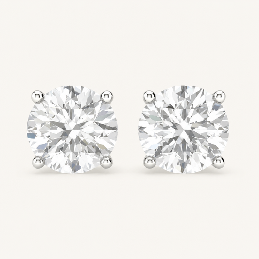 2.00 CT Round Cut Lab Grown Diamond Earrings