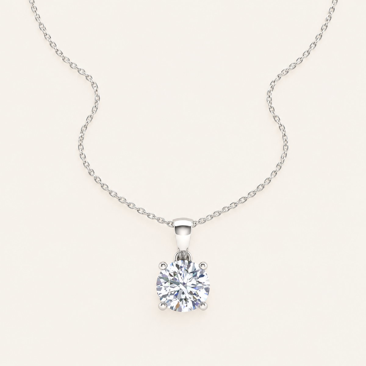 0.50CT Round Cut Lab Grown Diamond Pendant