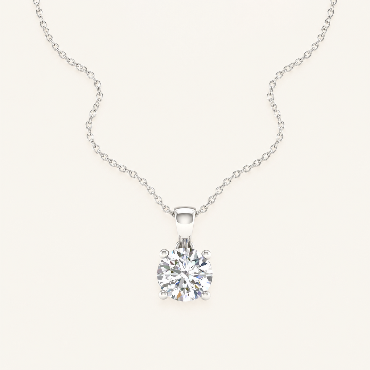 0.50CT Round Cut Lab Grown Diamond Pendant