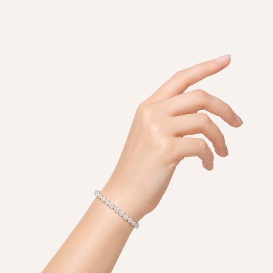 5.5CT Oval Cut Lab Grown Diamond Tennis Bracelet