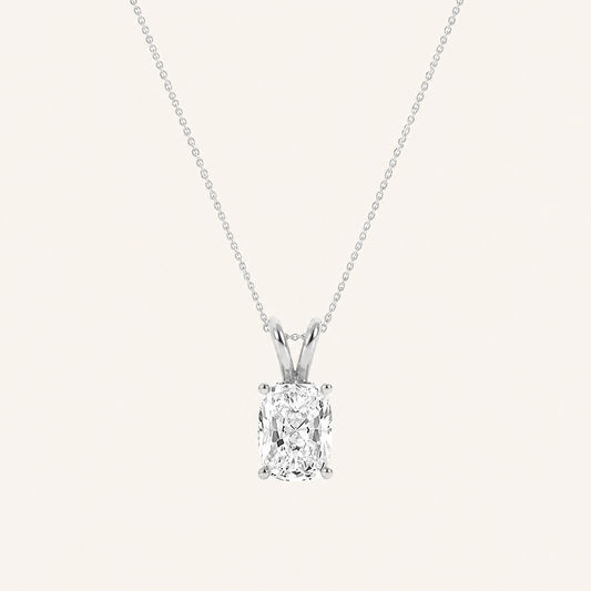 3CT Elongated Cushion Cut Lab Grown Diamond Pendant Necklace