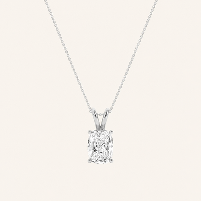 1CT Elongated Cut Lab Grown Diamond Pendant Necklace