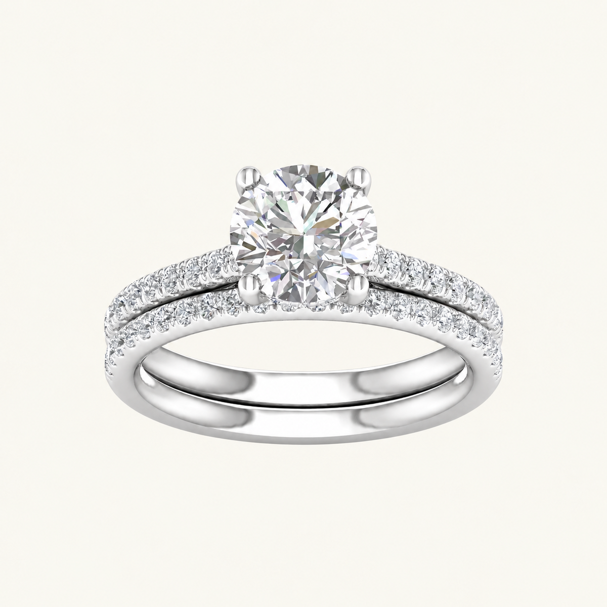 2.50CT Round Cut Lab Grown Diamond Bridal Set