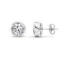 4CTW Round Shaped Lab Grown Diamond (F/VS) Earring in 14K White Gold