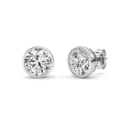 4CTW Round Shaped Lab Grown Diamond (F/VS) Earring in 14K White Gold