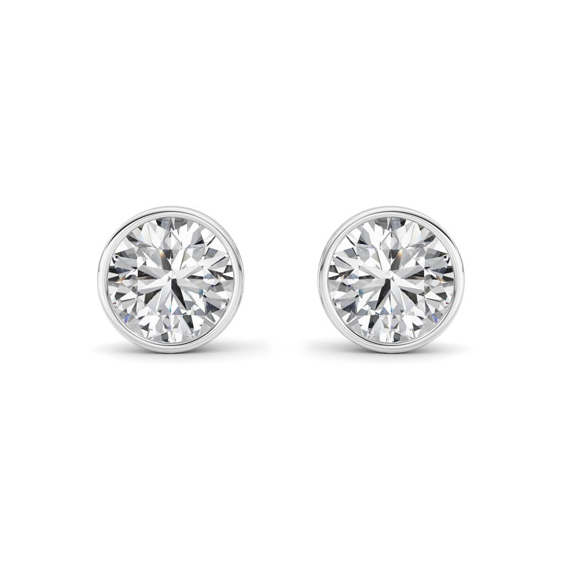 4CTW Round Shaped Lab Grown Diamond (F/VS) Earring in 14K White Gold