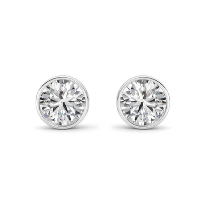 4CTW Round Shaped Lab Grown Diamond (F/VS) Earring in 14K White Gold
