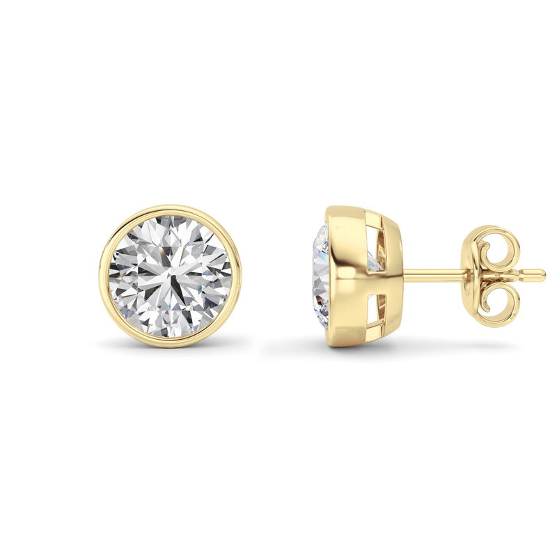 4CTW Round Shaped Lab Grown Diamond (F/VS) Earring in 14K White Gold