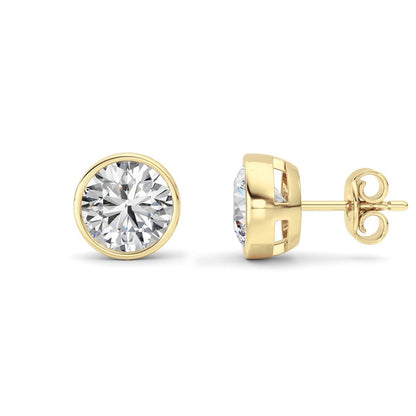 4CTW Round Shaped Lab Grown Diamond (F/VS) Earring in 14K White Gold