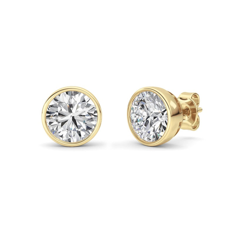 4CTW Round Shaped Lab Grown Diamond (F/VS) Earring in 14K White Gold