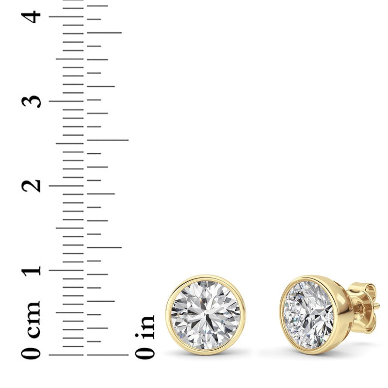 4CTW Round Shaped Lab Grown Diamond (F/VS) Earring in 14K White Gold