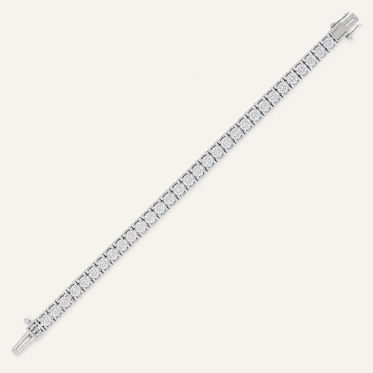 4.00CT Round Cut Lab Grown Diamond Tennis Bracelet