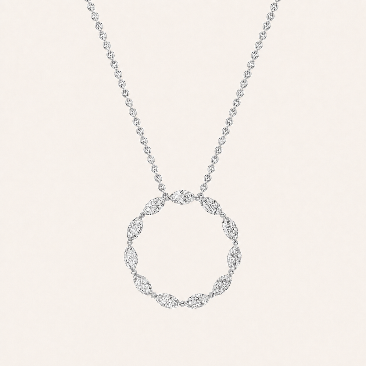2.25CT Marquise Cut Lab Grown Diamond Pendant Necklace