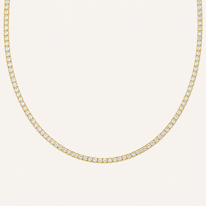 21CT Round Cut Lab Grown Diamond Tennis Necklace