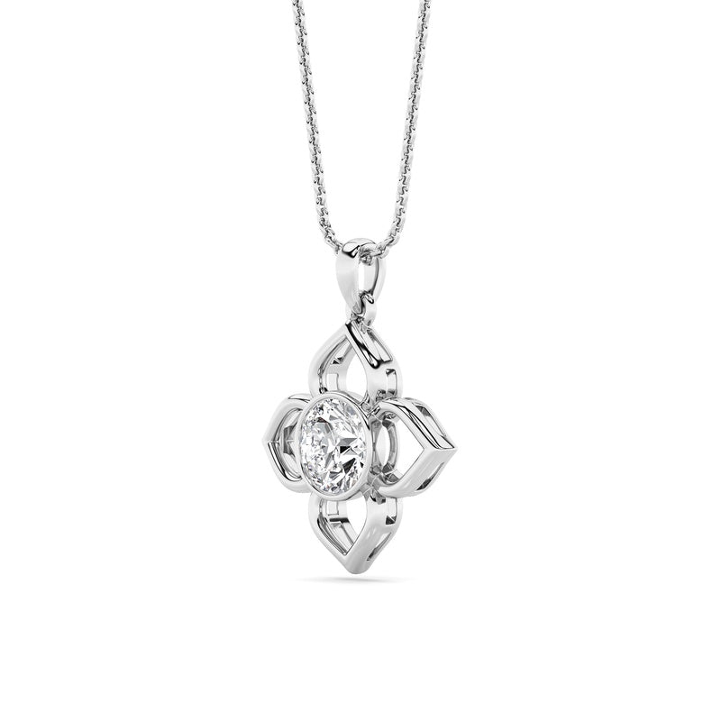 1CT Round Cut Lab Grown Diamond Pendant Necklace