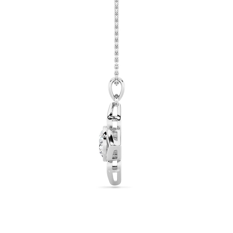 1CT Round Cut Lab Grown Diamond Pendant Necklace