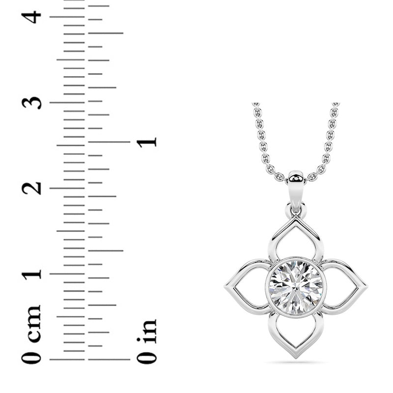 1CT Round Cut Lab Grown Diamond Pendant Necklace