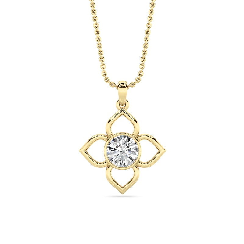 1CT Round Cut Lab Grown Diamond Pendant Necklace
