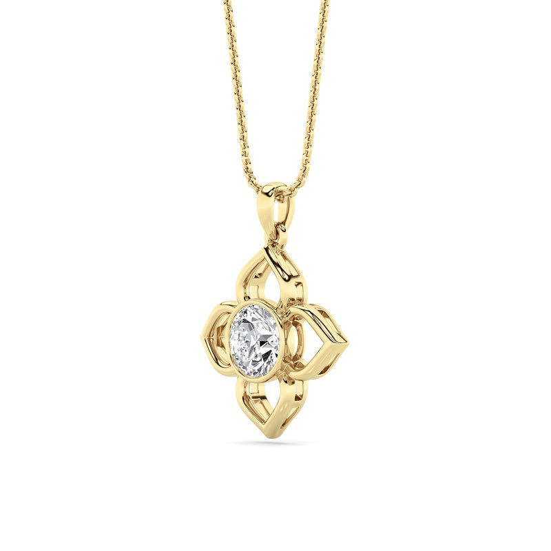 1CT Round Cut Lab Grown Diamond Pendant Necklace