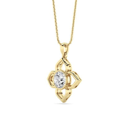 1CT Round Cut Lab Grown Diamond Pendant Necklace