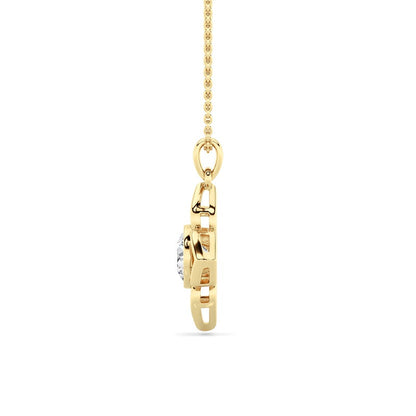 1CT Round Cut Lab Grown Diamond Pendant Necklace