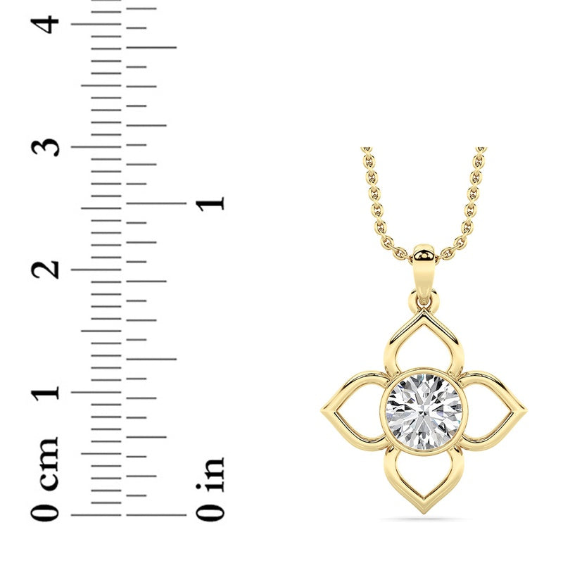 1CT Round Cut Lab Grown Diamond Pendant Necklace