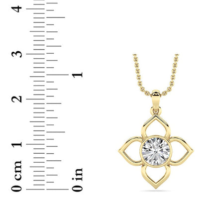 1CT Round Cut Lab Grown Diamond Pendant Necklace