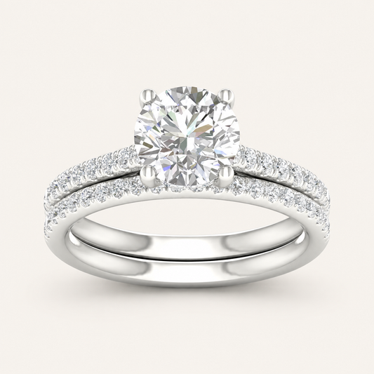 2.50CT Round Cut Lab Grown Diamond Bridal Ring Set