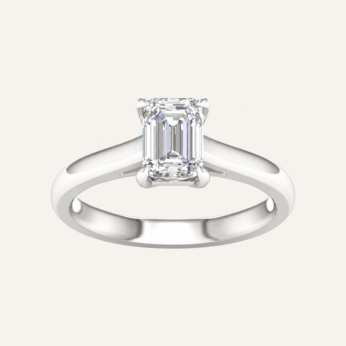 1.50CT Emerald Cut Lab Grown Diamond Solitaire Ring
