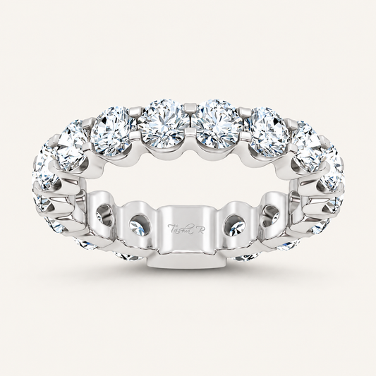 4.00 CT Round Cut Lab Grown Diamond Eternity Band Set