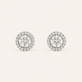 1.5CT Round Cut Lab Grown Diamond Halo Stud Earrings