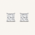 6CT Princess Cut Lab Grown Diamond Classic Basket Set Stud Earrings