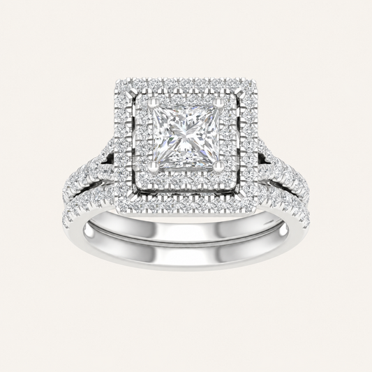 2.25CT Princess Cut Lab Grown Diamond Cluster Ring