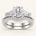 2.15 CT Round Cut Lab Grown Diamond Bridal Set
