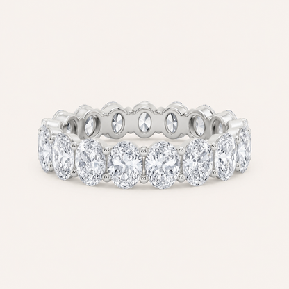 2.65CT Oval Cut Lab Grown Diamond Split Prong Eternity Ring