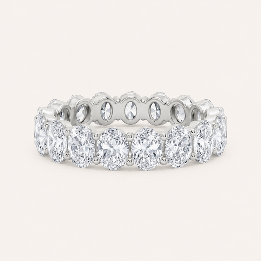 2.65CT Oval Cut Lab Grown Diamond Split Prong Eternity Ring