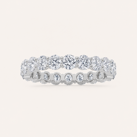 3.6CT Round Cut Diamond Eternity Ring